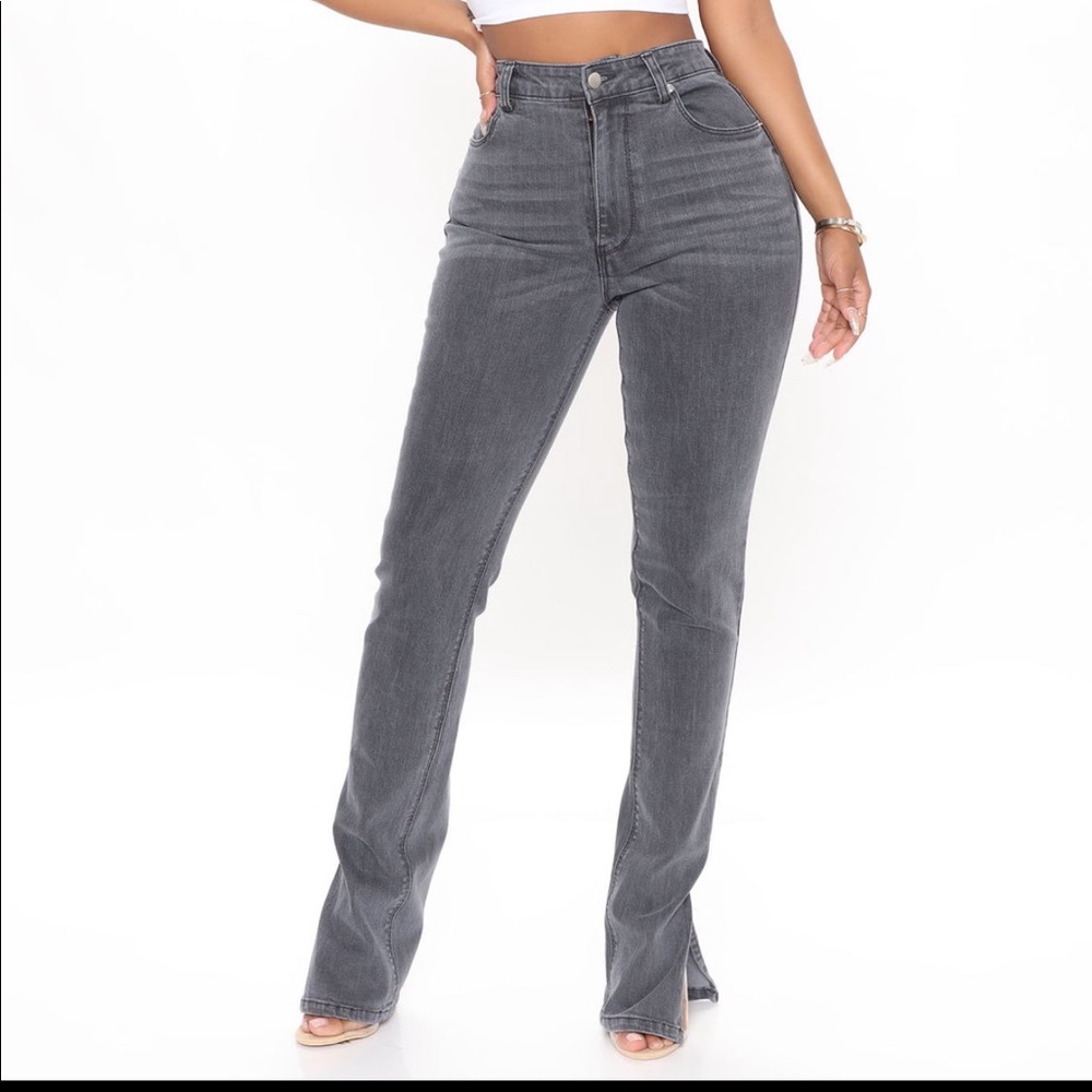 Side slit jeans